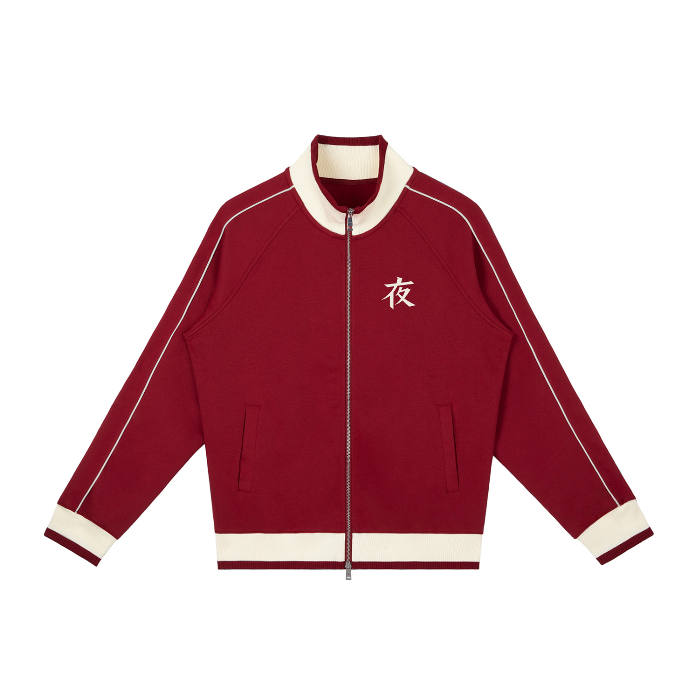 Color Block Raglan Sleeve Zip Track Jacket