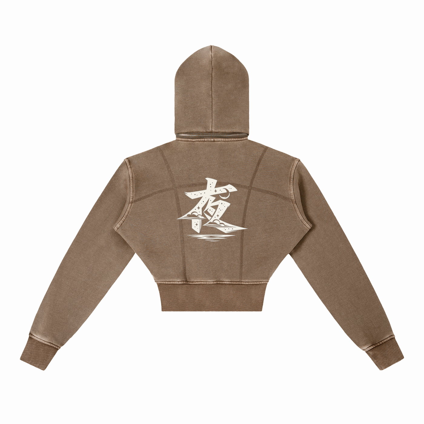 Vintage Washed Cropped Fleece Hoodie