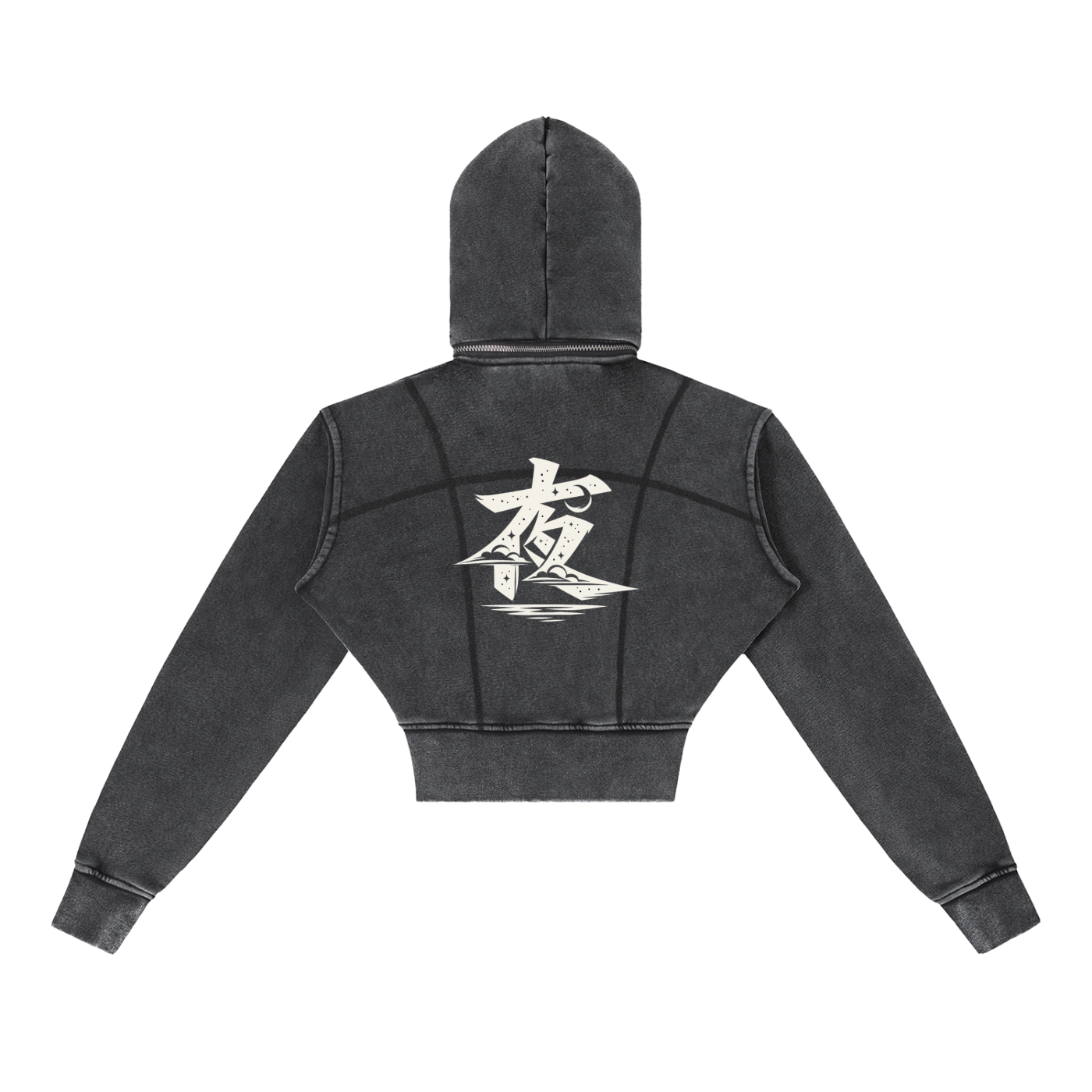 Vintage Washed Cropped Fleece Hoodie