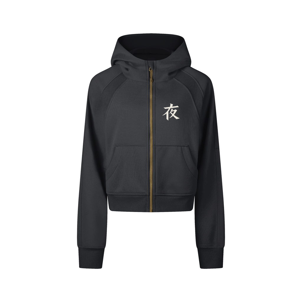 Cropped Zip-Through Hoodie