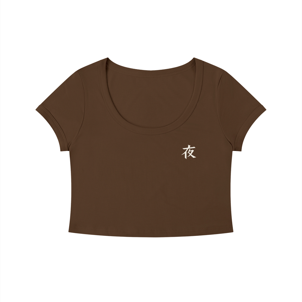 Women's Solid Color Slim Crop T-Shirt